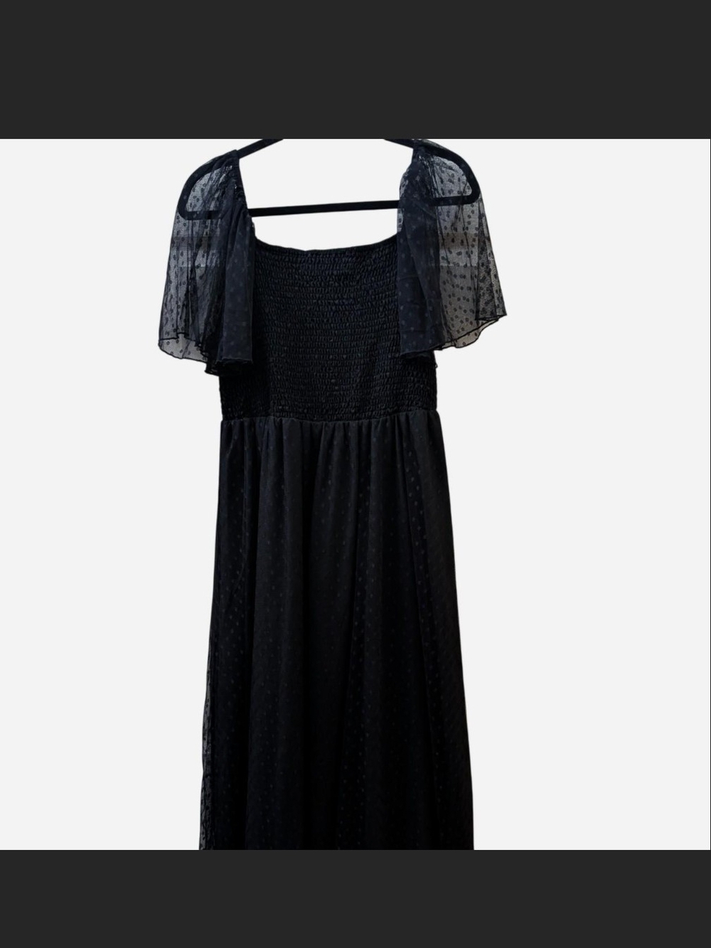 Elegant Black Chiffon Midi Dress